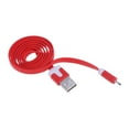 thumbnail image 1 of Câble de Charge Rapide Android Durable, Plat, Nouilles, Micro USB, Synchronisation, Câble de Charge Rapide pour Tablette, Téléphone Intelligent, Téléphone Cellulaire, Lecteur MP3 (Rouge), 1 of 6