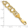 thumbnail image 4 of Primal Gold 14 Karat Yellow Gold Hollow Double Link Charm Bracelet, 4 of 4
