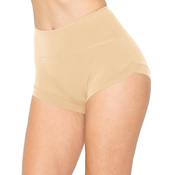 Shorts de tiro alto súper suaves para mujer ALWAYS, color nude