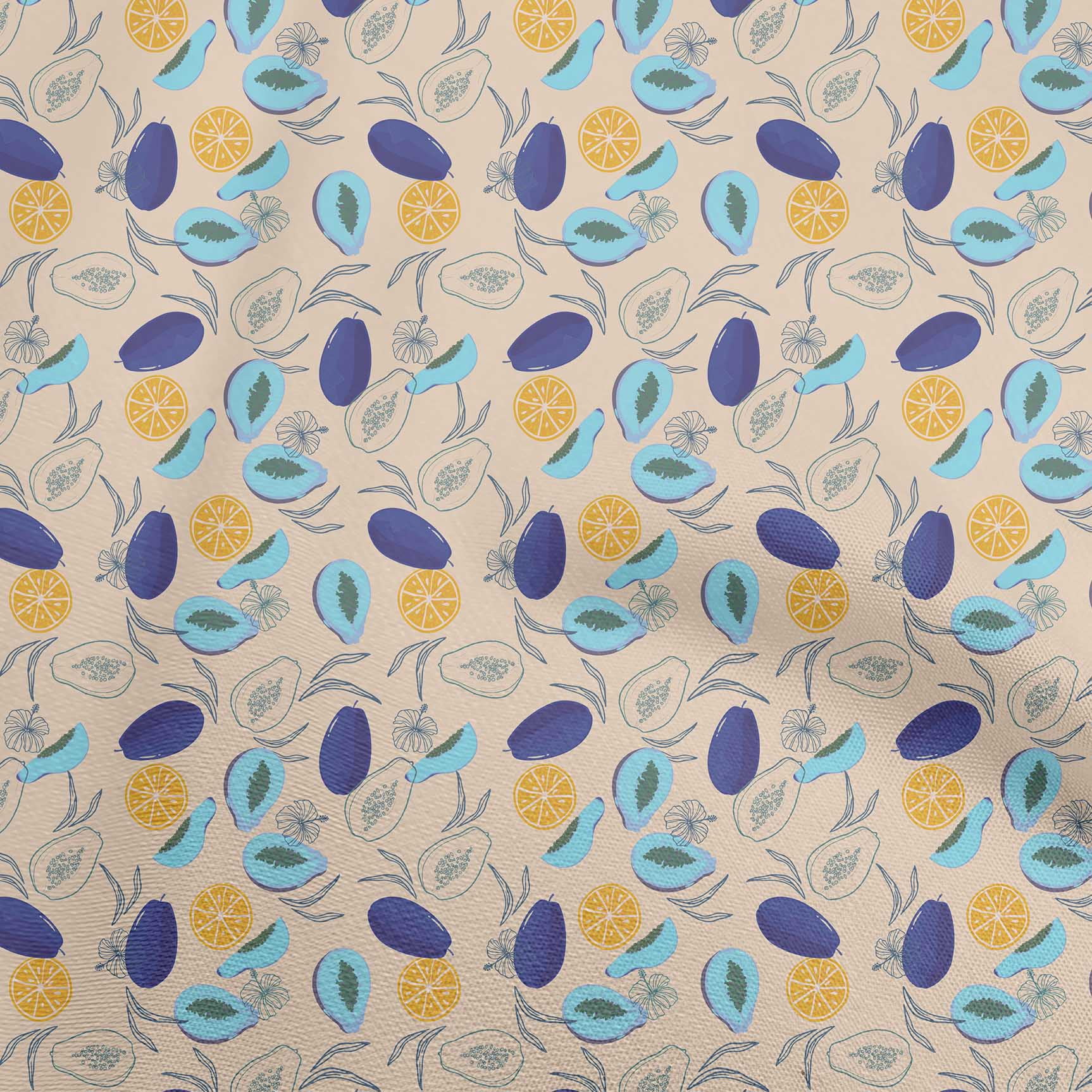 Pear Material oneOone Cotton Poplin Beige Fabric Pear Dress Material Fabric Print ...
