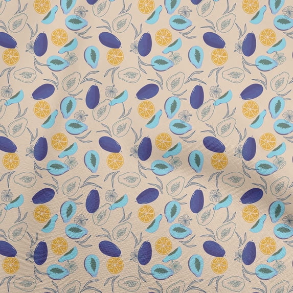 oneOone Cotton Silk Beige Fabric Pear Sewing Craft Projects Fabric Prints By Yard 42 Inch Wide