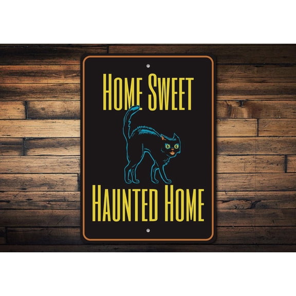 Home Sweet Haunted Home Novelty Sign, Metal Wall Decor - 10x14 inches