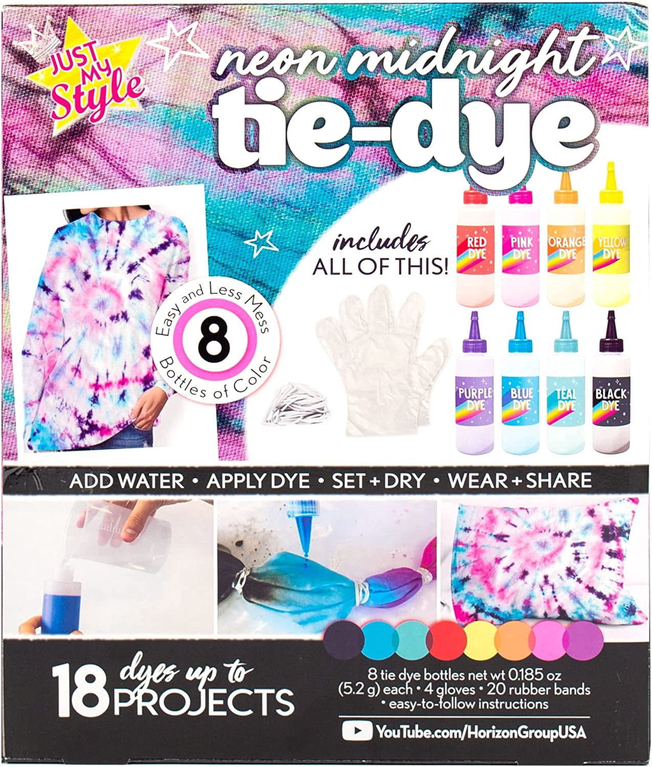 Just My Style Radical Rainbow Tie-Dye Kit by Horizon Group USA