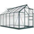 thumbnail image 3 of Outsunny 6.2' x 10.3' x 6.6' Polycarbonate Greenhouse, Heavy Duty Outdoor Aluminum Walk-in Green House Kit with Vent & Door, Green, 3 of 10