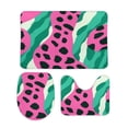 thumbnail image 2 of Leopard Print Pattern 3 Piece Bath Rugs Mat Set, Flannel Mats, Machine Washable Carpets Mat for Bathroom Kitchen, Tub Toilet Contour Mat Lid Cover, 2 of 7