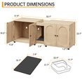 thumbnail image 2 of Double Cat Litter Box Enclosure for 2 Cats, Hidden Litter Furniture Cabinet with Rattan Door, Dual Compartment Storage, Spacious Washroom Table for Living Room, Wood Retro White Oak, 2 of 4