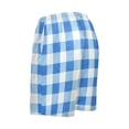 thumbnail image 5 of Men's Pajama Shorts Bottoms with Pockets Soft Lightweight Lounge Sleep Wear Blue Gingham Checker Pattern, 5 of 6