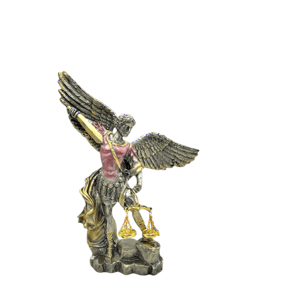 MORIN Imágenes | San Miguel Arcángel Sin Diablo| 25cm | (PLATEADO)