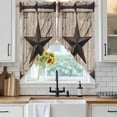 thumbnail image 6 of Texas Star Vintage Swag Valances for Windows, Kitchen Window Curtains Over Sink, Brown Khaki Wooden Retro Art Window Treatment Curtains for Living Room/Bedroom Curtains 2 Panel Sets 36"x45", 6 of 8