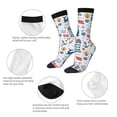 thumbnail image 3 of KLL Watercolor Nautical Print Cool Socks Men's Women's Crew Socks Funny Crazy Novelty Stockings, 3 of 6