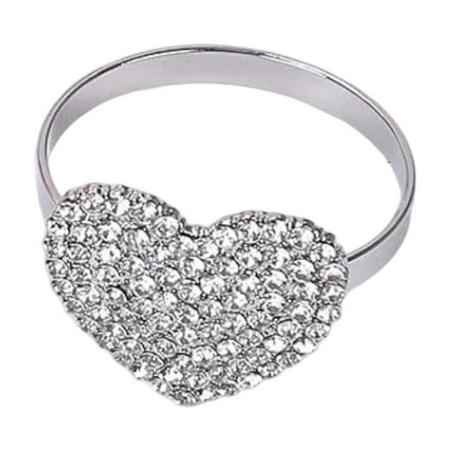 Leodye 1PCS Heart-shaped Valentine’s Day Napkin Ring - Wedding & Holiday Table Setting Accessory -1.57x1.18in