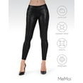 thumbnail image 6 of MeMoi Sophisticated Metallic Snakeskin Leggings - Womens - Female (Medium/Large, Black), 6 of 7