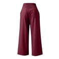 thumbnail image 3 of Pants for Women High Waist Elastic Waist Pocket Wide Leg Plus Size Pants, 3 of 4