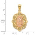thumbnail image 3 of FJC Finejewelers 14k Two-tone Gold Rose Virgin Mary Charm, 3 of 6