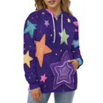 thumbnail image 4 of Colorful Star Pattern on Purple Background 3d Sweatshirts Hoodie Fashion Casual Personality Men's Women Street Hoodie Pullovers Long Sleeve Comfortable Top, 4 of 6