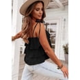 thumbnail image 6 of FreshPretty Spaghetti Strap Ruffle Babydoll Peplum Tank Tops for Women Summer Cute Flowy Beach Vacation Cruise Outfits, 6 of 6