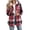 Hot Pink, variant on Womens Plaid Fleece Lined Hooded Shacket, Button Down Long Sleeve Flannel Jacket with Chest Pockets, Casual Warm Plushy Hooded Outerwear Wine L