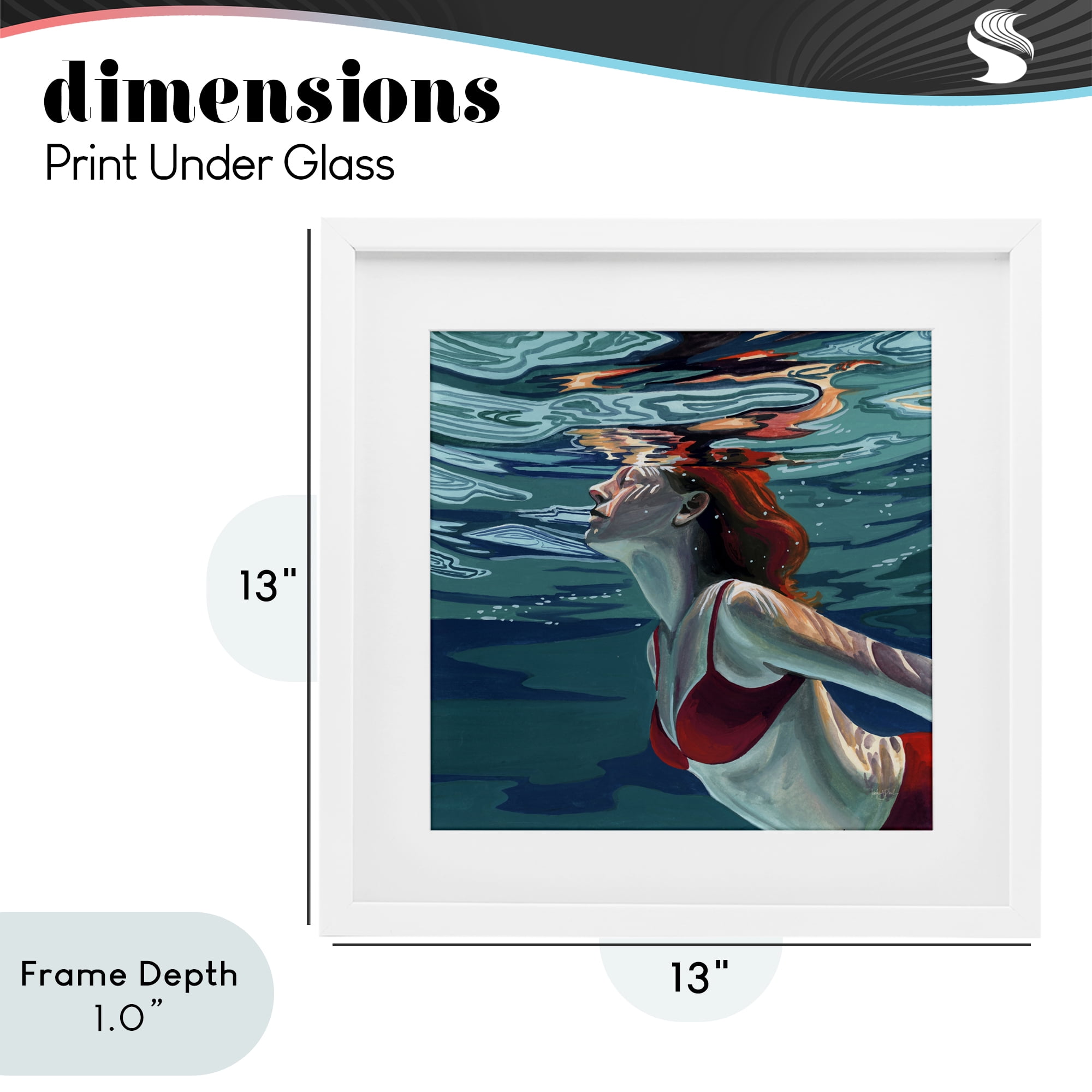 Stupell Industries Swimming To The Surface White Framed Print Under Glass, design by Kate Jarvik Birch