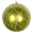 thumbnail image 1 of Vickerman MT198273D 6 in. Lime Candy Glitter Net Ornament - 2 per Bag, 1 of 3