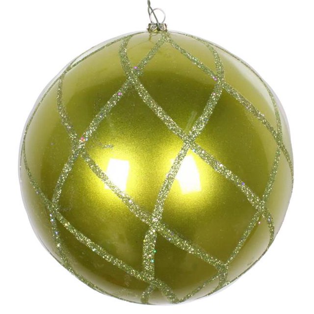 Vickerman MT198273D 6 in. Lime Candy Glitter Net Ornament - 2 per Bag