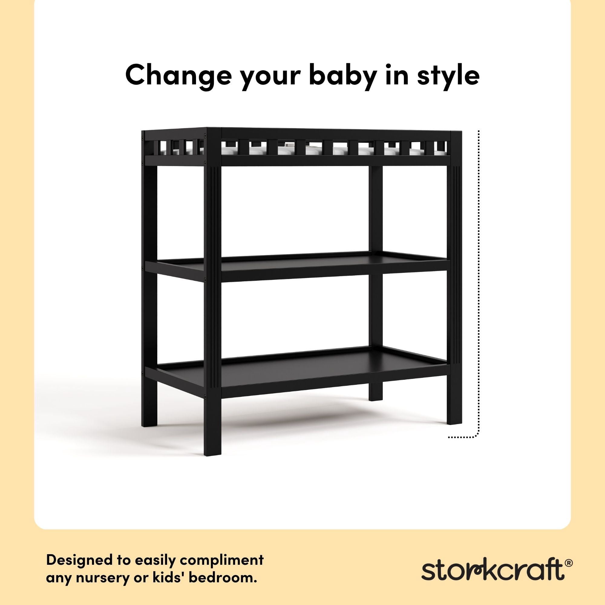 Storkcraft Morningside Infant Changing Table, Black
