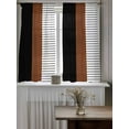 thumbnail image 4 of Black Brown Curtains 45 Inch Length, Sheer Curtains for Bedroom Living Room Window Contemporary Striped Boho Art Rod Pocket Voile Drapes Kitchen Curtains Small Half Window 52"x45" 2 Panels, 4 of 7