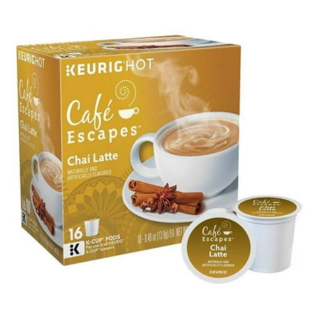 Cafe Escapes Chai Latte, Single Serve Coffee K-Cup Pod, Flavored Coffee, (Chai Latte K Cups Best Price)