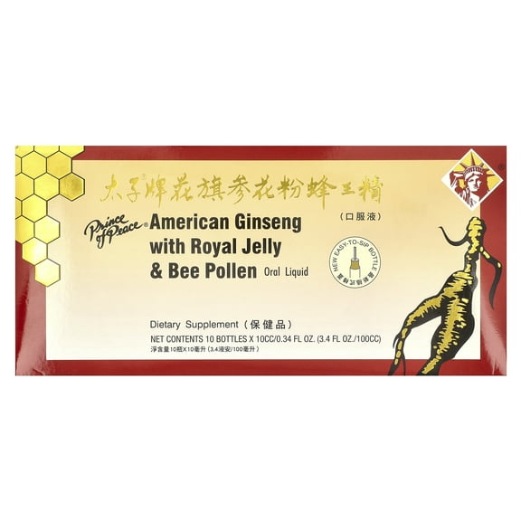 Prince of Peace - American Ginseng Extract with Royal Jelly and Bee Pollen - 10 Vial(s)