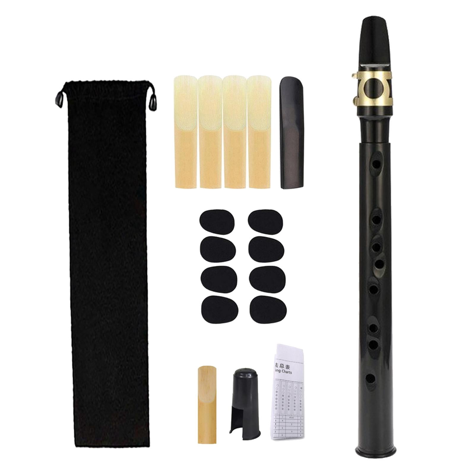 Pocket Saxophone with Mouthpiece Reeds Easy to Play Mini Sax Woodwind Instrument Portable Saxophone for Amateurs Kids Adult black