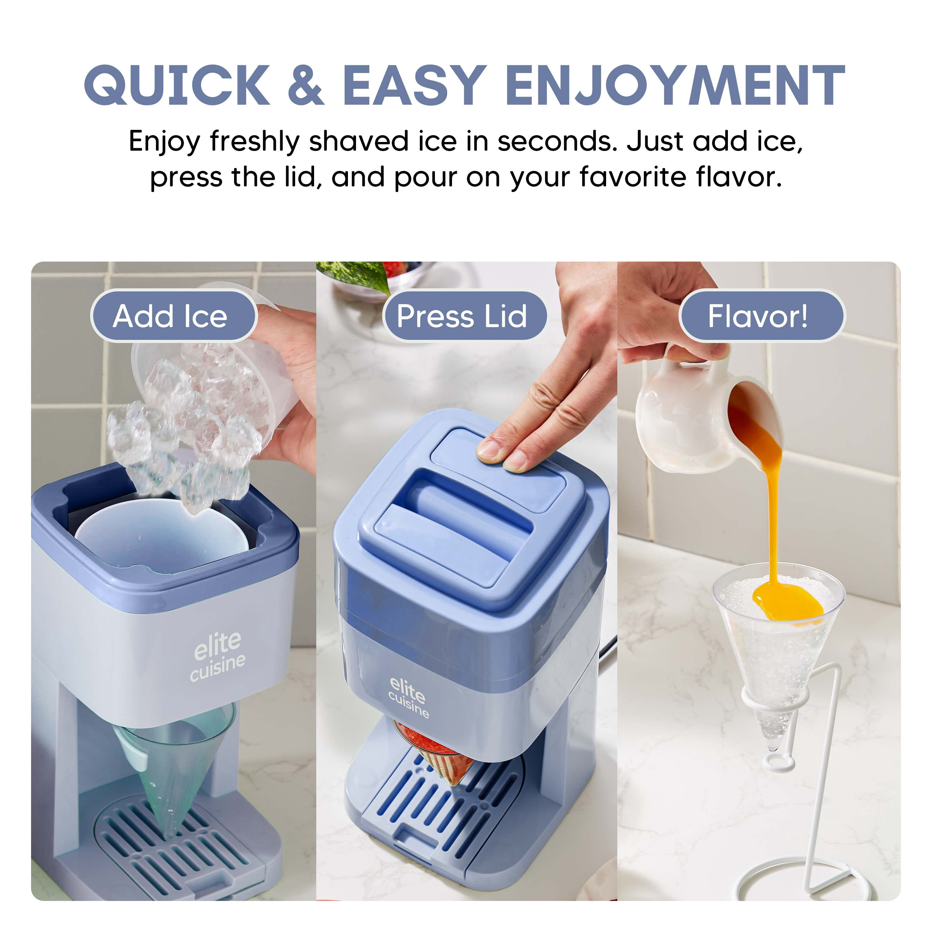 Elite Gourmet ESIL2501 Purple Snow Cone Maker