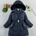 thumbnail image 2 of Girls Winter Fleece Coats Lined Warm Long Puffer Jackets Kids Windproof down Overcoats Outerwear, 2 of 3