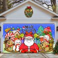thumbnail image 2 of Ramiter Christmas Garage Door Tapestry Home Background Wall Cloth Colorful Red And Green Patterns Festive Party Decoration Tapestry Wall Sheets, 2 of 4