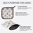 thumbnail image 3 of Yayeee Oven Mitts and Pot Holder Set of 2 Heat Resistant Kitchen Gloves Baking Hot Pad, Beige Nordic Christmas House, 3 of 5