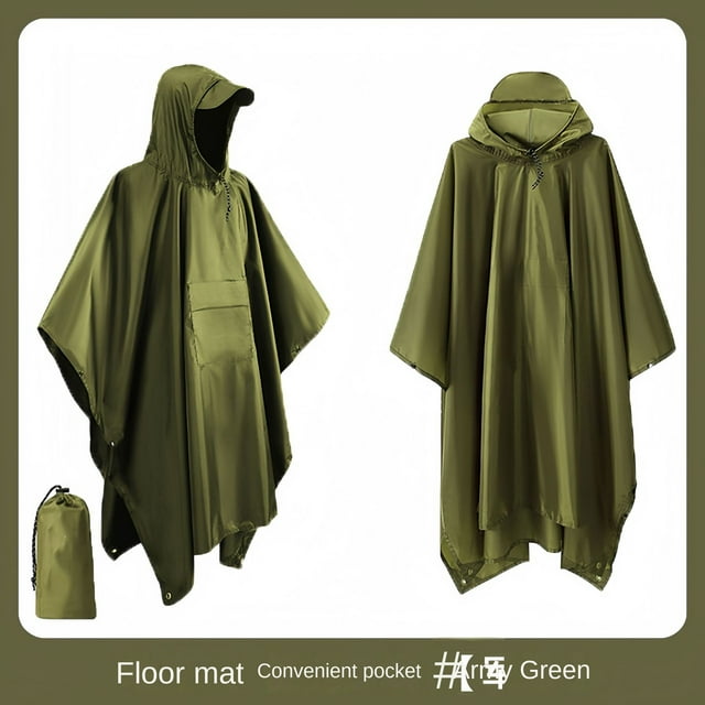 Two sets Three-in-one Cape Raincoat Adult Outdoor Hiking And Mountaineering Riding Lightweight Portable Multifunctional Poncho