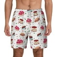thumbnail image 3 of Uemuo Birthday Cake Pattern Mens Swim Trunks Quick Dry Board Shorts with Mesh Lining, Stretch Beach Shorts Quick Dry No-Chafing Board Shorts-Small, 3 of 9