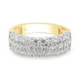 thumbnail image 6 of 1 1/2 ct. t.w Round Cut Lab Created Moissanite Diamond 3-Row Half Eternity Anniversary Band Ring For Women In 10K Solid Yellow Gold (G-H Color, VVS1 Clarity, 1.50 Cttw)-9.5, 6 of 8