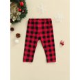 thumbnail image 5 of Kiapeise Baby Boy Girl Christmas Pants Red Black Plaid Brother Sister Flared Trousers, 5 of 8