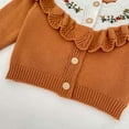 thumbnail image 5 of Odeerbi Baby Girls Cardigan Sweater New Fall Infant Baby Clothing Children Cotton Embroidered Knitted Lace Long Sleeve Sweater Cardigan Brown, 5 of 9