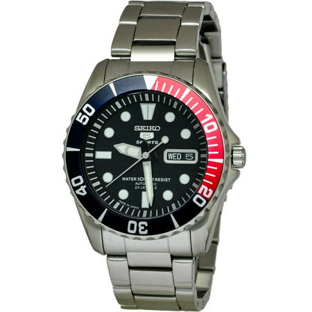 SEIKO SNZF15J1,Men's Automatic Sports,Self Winding,Stainless Steel Case and bracelet,Screw Back,100m (Best Seiko Automatic Movement)