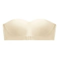 thumbnail image 4 of TEVEQ Push Up Strapless Bra Seamless Strapless Bra Front Closure Push Up Strapless Bras for Women Women Front Closure Single Layer Wireless Bra (1Pc) Beige 38, 4 of 4