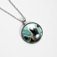 thumbnail image 4 of Sea Lion Glass Circular Pendant Necklace - Women's Fashion Necklace, 4 of 5