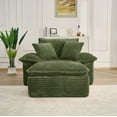 thumbnail image 5 of DEALTOPS Modular Cloud Sofa Chair with Ottoman, Corduroy Oversized Deep Seat Couch for Living Room, No Assembly, Green, 5 of 9
