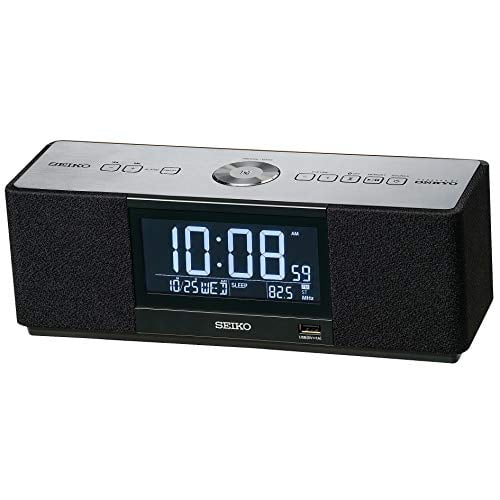 Seiko Clock Alarm Clock Multi Sound Clock Speaker Radio Listening Alarm  Digital Bluetooth Black SS501K SEIKO