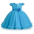 thumbnail image 3 of Akiihool Girls Sequin Dress Girls Dresses Sequin Girls Party Dress Bridesmaid Ball Gown Wedding(Blue,3-4 Years), 3 of 9