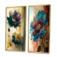 thumbnail image 3 of Designart "Retro Pansy Delicate Blossoming Flower II" Flowers Framed Wall Art Set Of 2 - Traditional Green Frame Gallery Set For Office Decor, 3 of 6