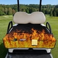 thumbnail image 2 of Psesaysky Golf Cart Seat Covers with Extra Handle, Portable Golf Seat Towel Blanket, Non-slip Back, All Seasons Fit for EZGO, Yamaha, Club Car Front Seats, Fire Pattern, 2 of 8