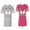 Men Heather / Women Pink, variant on World Greatest Boy & Girlfriend Unisex Couple Matching Cotton Jersey style T-Shirt Contrasting stripes on sleeves (Men Heather / Women Black) (Men S / Women S)