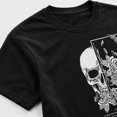 thumbnail image 6 of Men's Skull Rose Graphic T-Shirt, Unisex Classic Fit Short Sleeve Tee, 6 of 9