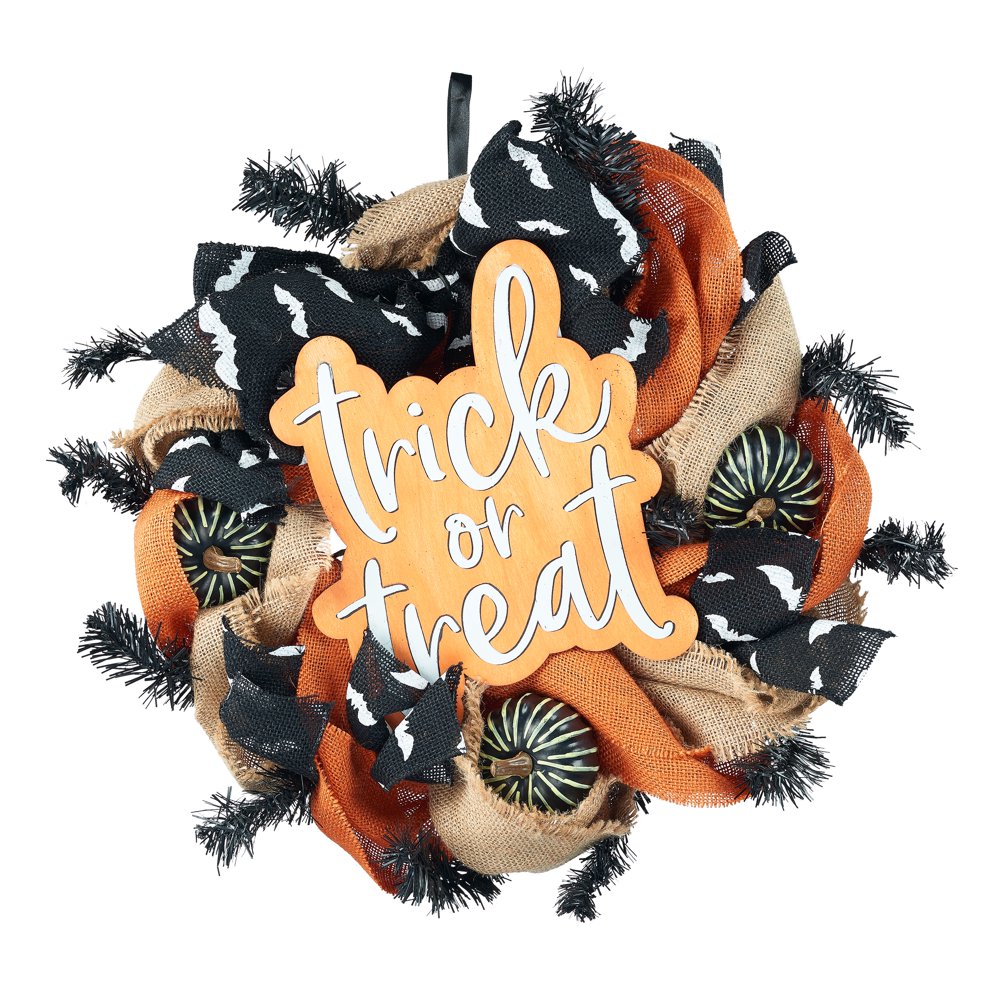 Way to Celebrate Trick or Treat Halloween Wreath, 16&quot;