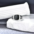 thumbnail image 3 of Black Onyx Ring 925 Sterling Silver Onyx Band Promise Ring Jewelry for Men Women, 3 of 6